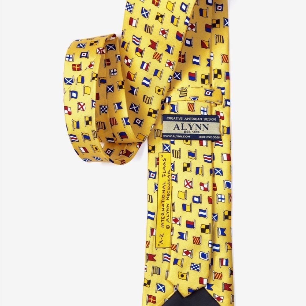 A-Z INTERNATIONAL FLAGS
Yellow 100% Silk Tie By Alynn - Picture 3 of 6